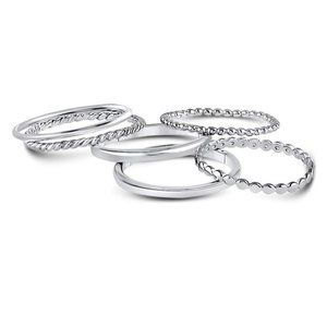 6 Band Stackable Sterling Silver Ring